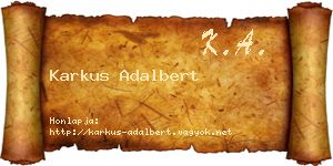 Karkus Adalbert névjegykártya